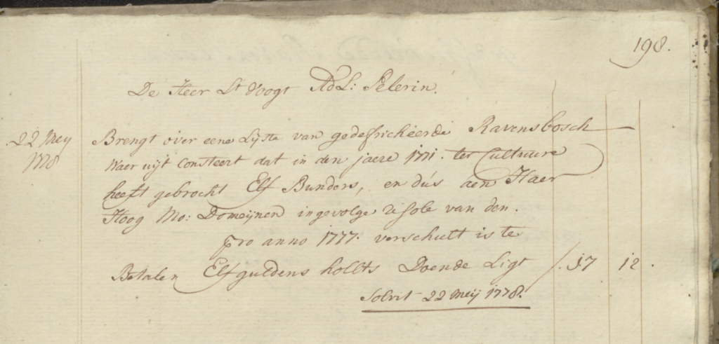 1777 betaling ontginning rb door a l pelerin