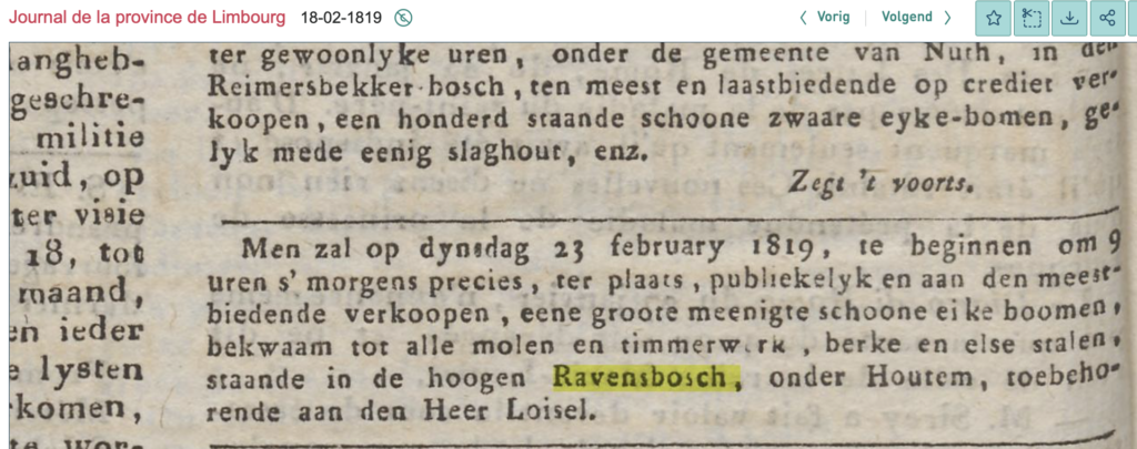 1819 verkoop bomen loisel