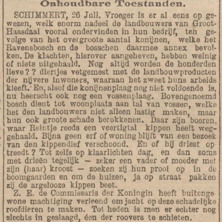 Jagers en stropers in Ravensbosch limburger koerier 28 07 1898
