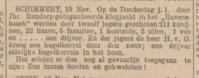 Jagers en stropers in Ravensbosch limburger koerier 22 11 1897